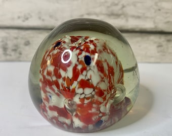 Vintage Glass Paperweight | Vintage Handblown Glass Orb Paperweight