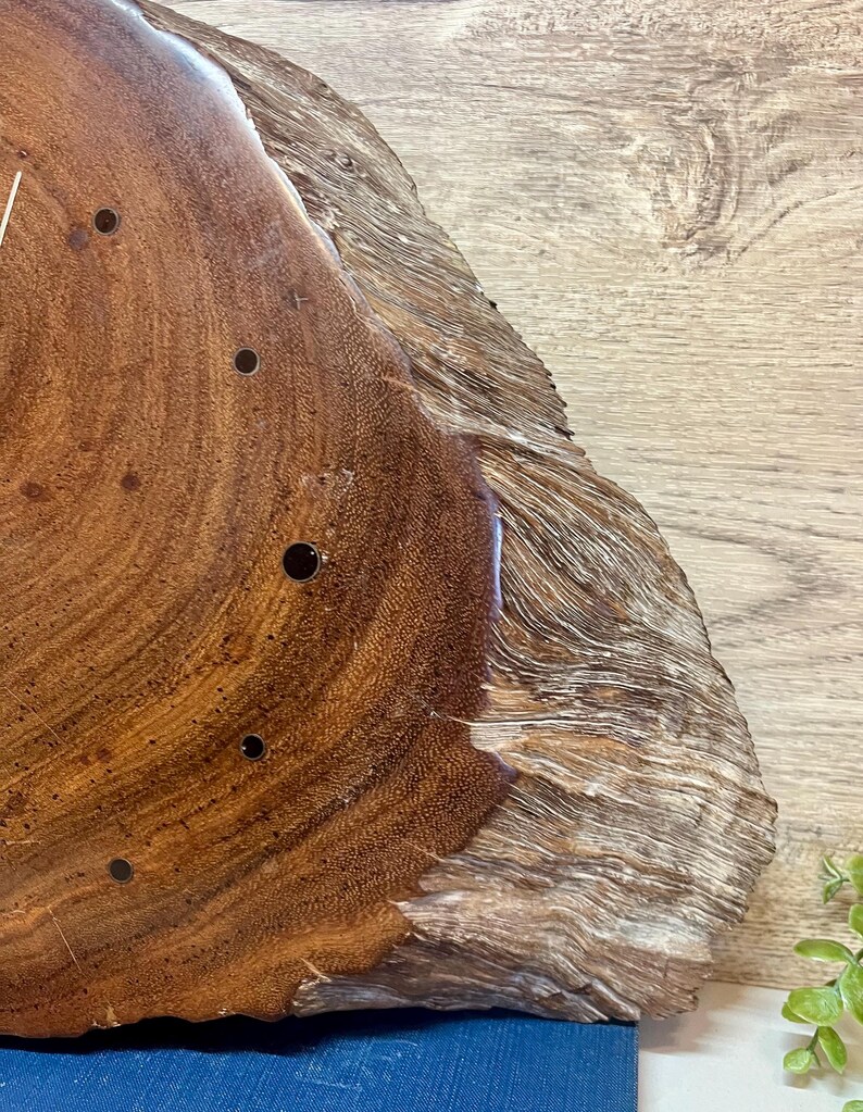 Vintage Live Edge Slab Wood Wall Clock - Etsy