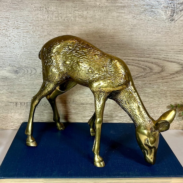 Large Gold Deer Statue Etsy