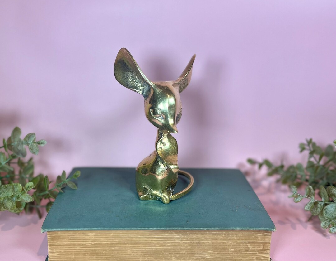 Vintage Brass Mouse Figure Mid Century Brass Mouse Statue Etsy