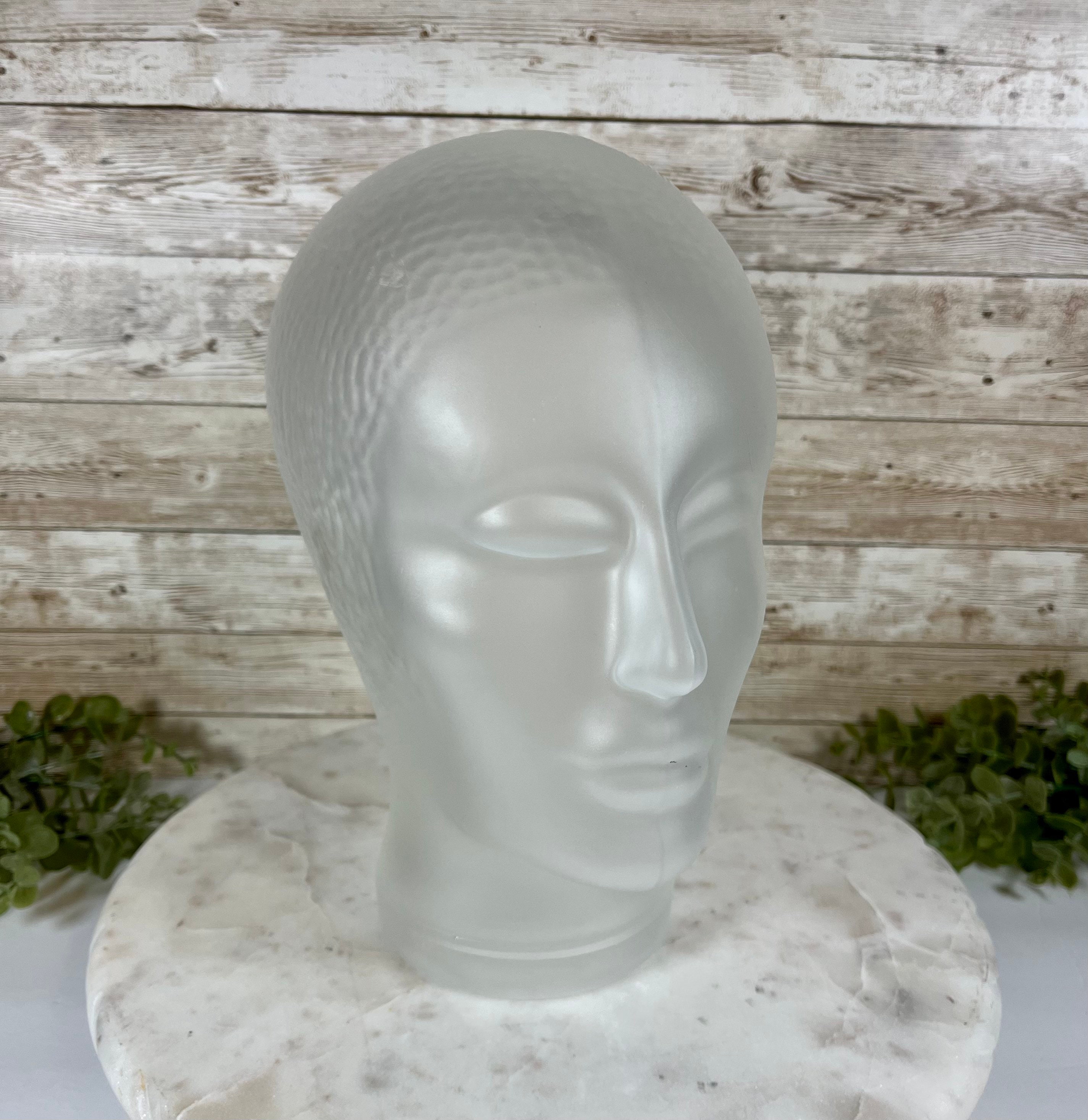 Opaque Glass Display Head Glass Mannequin / Wig Display Head