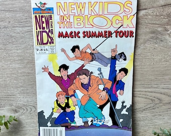 Vintage 1990 New Kids on the Block Comic – Magic Summer Tour – Harvey Rockomics