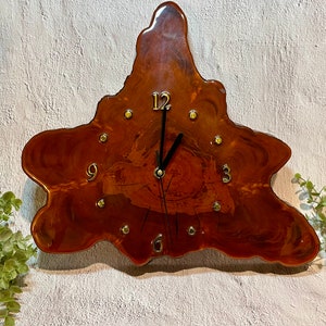 Vintage Mid Century Live Edge Cypress Wood Wall Clock