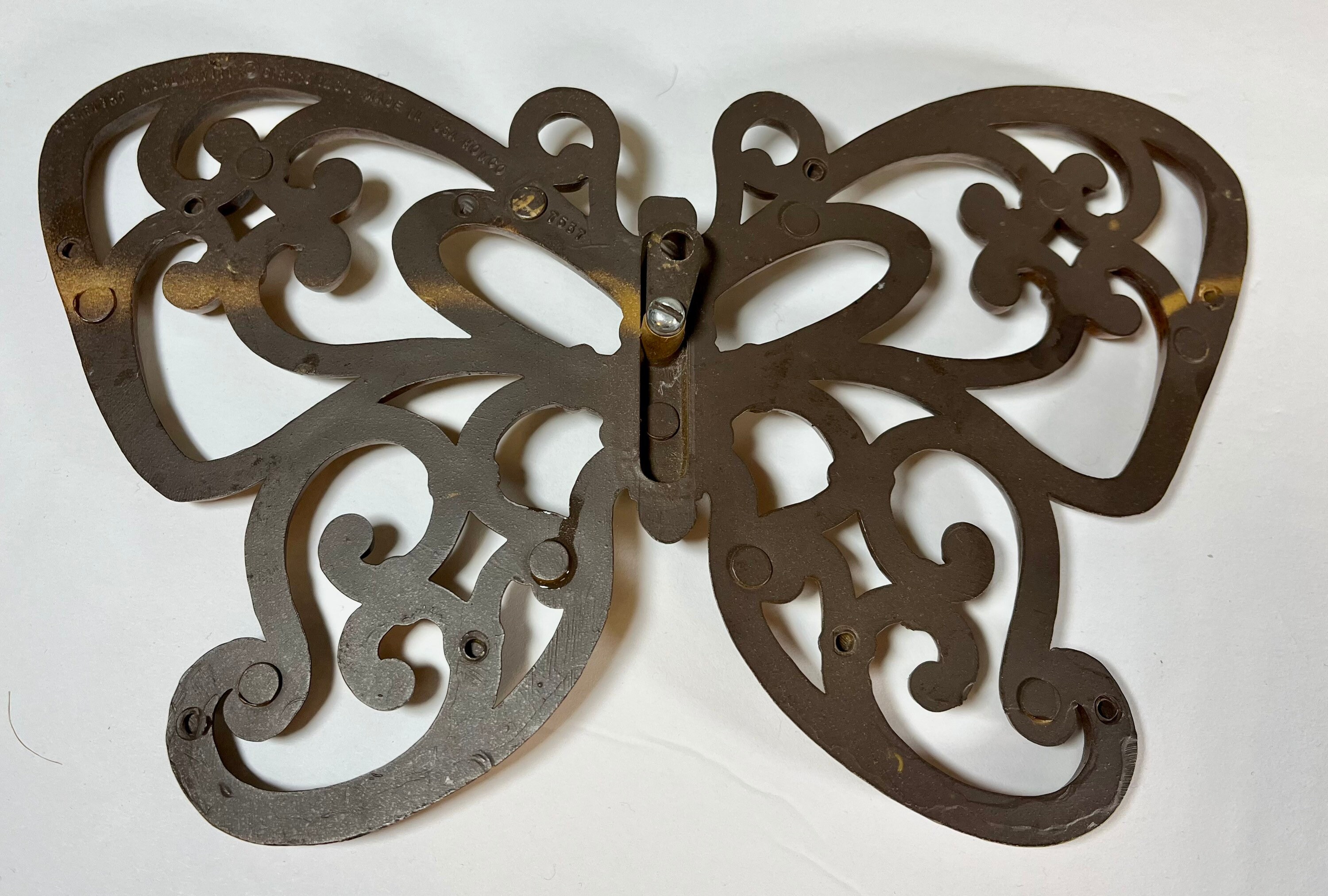 Set of Vintage Faux Rattan Wall Butterflies 1979s Wicker Butterfly Wall Decor