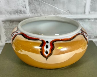 Vintage Japanese Peach Lusterware decorative bowl