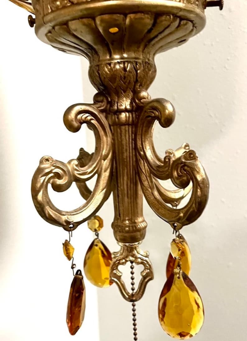 Vintage Mid Century Hanging Swag Lamp Hollywood Regency Etsy