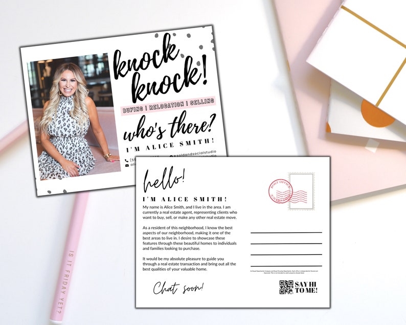 Real Estate Postcard Hello Neighbor Card Realtor Postcards Etsy