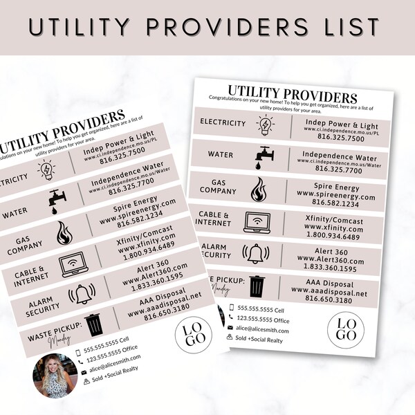 Utility Sheet Realtor Etsy
