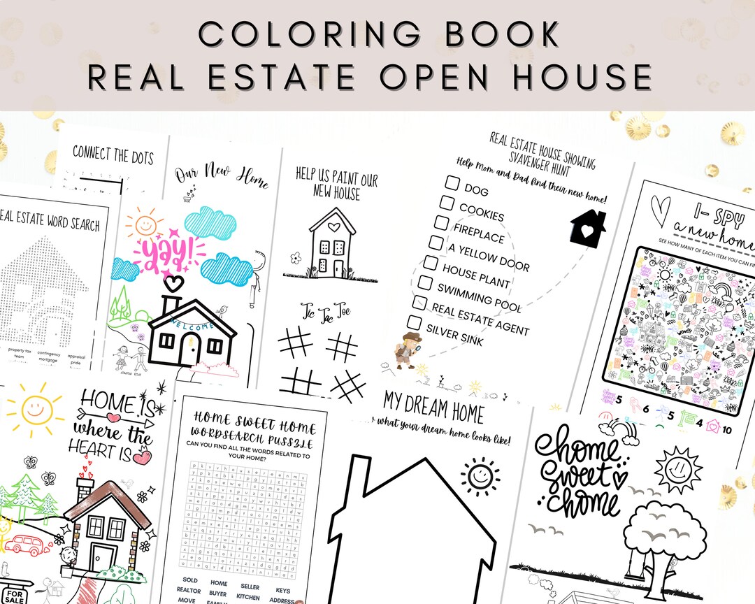 Realtor Coloring Book Real Estate Coloring Pages Agent - Etsy