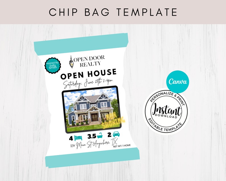 Realtor Chip Bag Real Estate Chip Bag Open House Chip Bag Etsy