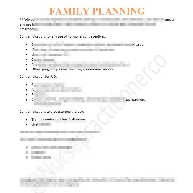 Women's Health FNP Clinical Notesbirth Control/family Planning Etsy