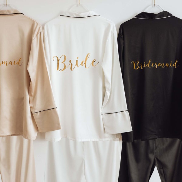 Bridesmaid Pajamas Pants | Bridesmaid Gifts | Bridal Party | Silky pajamas | Maid of Honor Gifts | Bridesmaid PJs | Bridesmaid proposal
