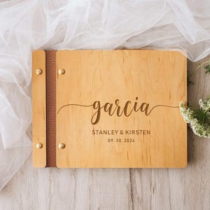MAPLE Engraved Wood Guestbook | Personalized Wooden Wedding Guest Book | Rustic Wedding Guestbook | Wedding Photo Album | Polaroid Guestbook