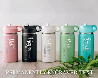 Flower Girl Proposal Gifts, Engraved Tumbler with Name, Ring Bearer Gift, Back to School for Kids [R]