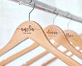 Personalized Bridesmaid Hangers, Bride Hangers, Wedding Dress Hangers, Custom Name Engraved Wooden Hanger, Bridesmaid Proposal