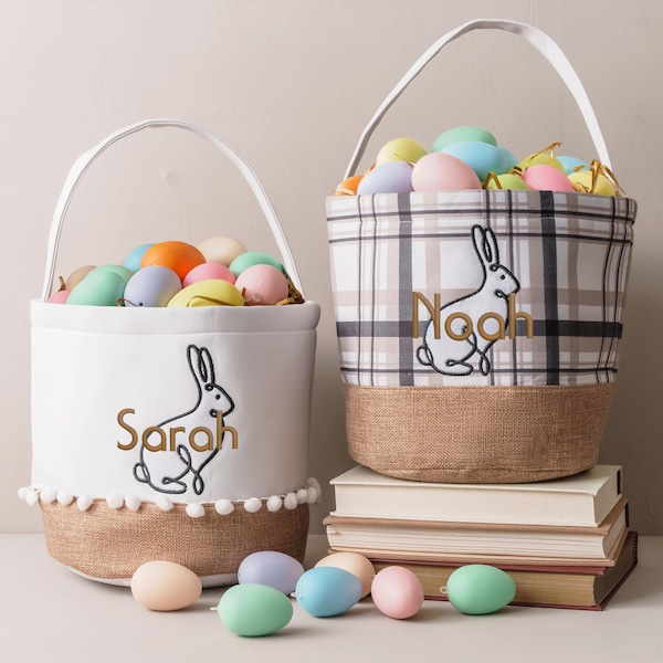 Personalisierter Baby Geschenkkorb, Kinderzimmer Dekor, Neugeborene Geschenke, Hase Ostern Eimer