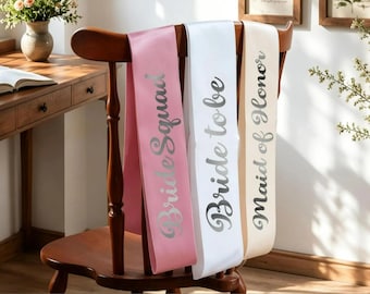 Personalized Sash for Bridal Shower, Bachelorette Party, Birthday, Graduation [N]