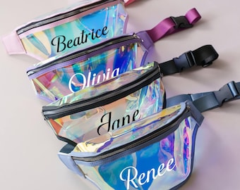 Personalized Fanny Pack | Bachelorette Fanny Pack | Holographic Belt Bags | Bridesmaid Gifts Bags | Holster Bag | Custom Bridesmaid Gift<2D>