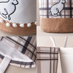 Personalized Baby Gift Basket, Nursery Room Decor, Newborn Gifts, Bunny Easter Bucket image 4