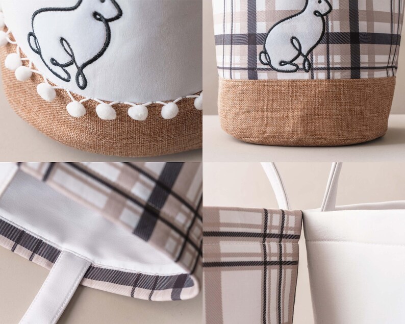 Personalized Baby Gift Basket, Nursery Room Decor, Newborn Gifts, Bunny Easter Bucket image 4