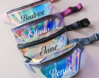 Personalized Fanny Pack | Holographic Belt Bags | Bridesmaid Gifts Bags | Holster Bag | Bum Bag | Festival Waist Bag |Custom Bridesmaid Gift