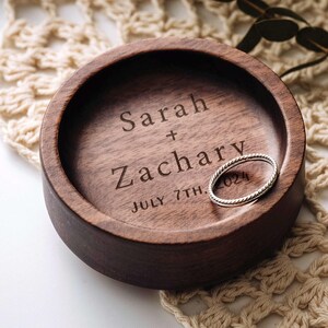 Wood Ring Dish Personalized, Engagement Ring Dish,Wedding Ring Holder, Custom Jewelry Dish - Gift for Mom Her image 7