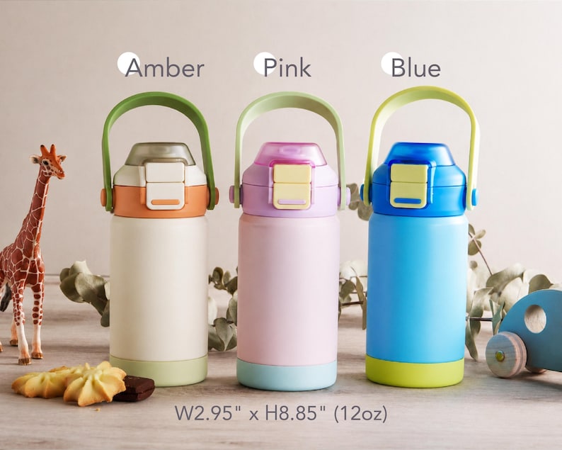 Back to School Gifts, Personalized Kid Water Bottle with Straw, Engraved Kids Name Tumbler [KT02] [R] image 4