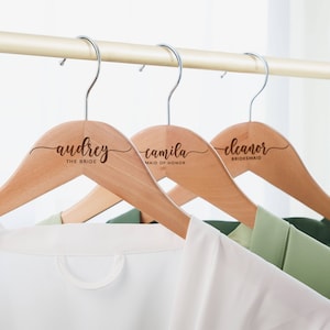 Personalized Groomsman Hangers | Custom Name Engraved Wooden Hanger | Best Man Gifts | Groomsman Proposal | Wedding Hangers
