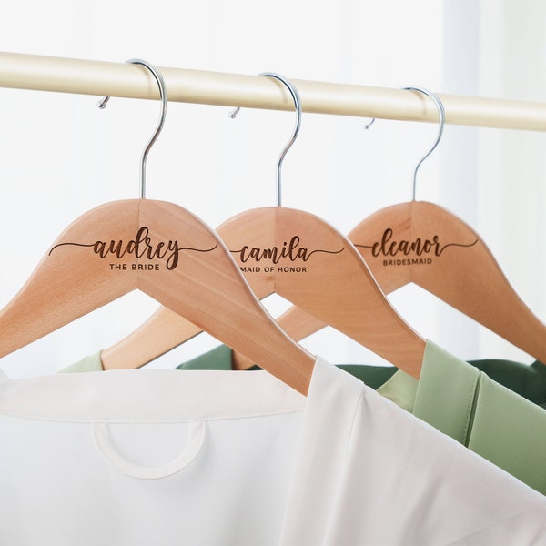 Personalized Groomsman Hangers | Custom Name Engraved Wooden Hanger | Best Man Gifts | Groomsman Proposal | Wedding Hangers