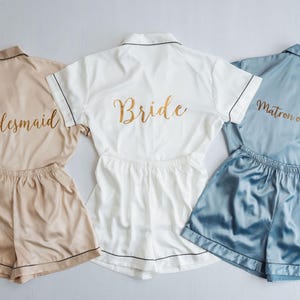 Bridesmaid Pajamas Shorts, Bridesmaid PJs, Bachelorette Party, Bridesmaid Gifts, Bridal Party, Maid of Honor Gifts, Bridesmaid proposal&lt;2D&gt;