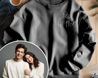 Custom Couple Sweatshirt with Name on Sleeve, Personalized Sweatshirt, Couple Gift Sweatshirt, Valentines Gift for Her, Gift for Him, Easter