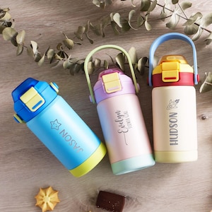 Personalized Kids Water Bottle,Custom Engraved for Boys and Girls,Back to School, Stainless Steel Tumbler, Summer Camp Toddler Tumbler&lt;D&gt;