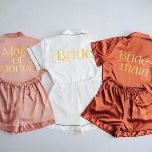 Bridesmaid Pajamas Shorts, Bachelorette Party, Bridesmaid Gifts, Bridal Party, Maid of Honor Gifts, Bridesmaid proposal [PJS] image 9