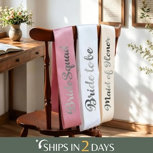 Personalized Sash for Bridal Shower, Bachelorette Party, Birthday, Graduation [N]