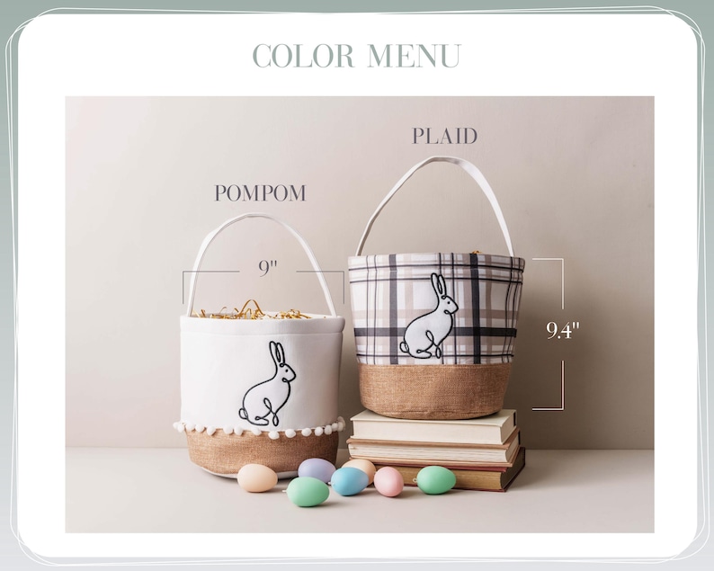 Personalized Baby Gift Basket, Nursery Room Decor, Newborn Gifts, Bunny Easter Bucket image 5