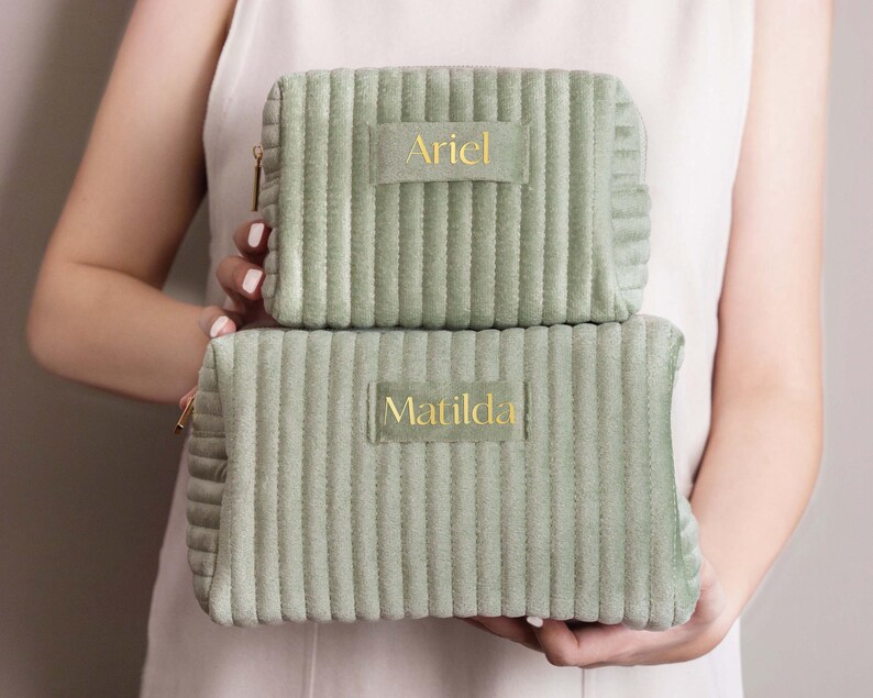 Personalized Makeup Bag, Custom Bridesmaid Gift, Best Friend Gift Idea, Custom Cosmetic Bag, Valentines Gift for Her, Personalized Gift image 8