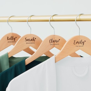 Personalized Bridesmaid Hangers, Bride Hangers, Wedding Dress Hangers, Custom Name Engraved Wooden Hanger, Bridesmaid Proposal