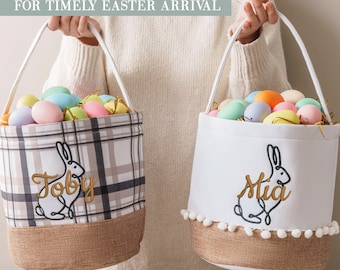 Cesta de Pascua personalizada / Cesta de Pascua personalizada / Cesta de huevos de Pascua hecha a mano / Regalos de Pascua para niños pequeños / Bolsas de Pascua personalizadas