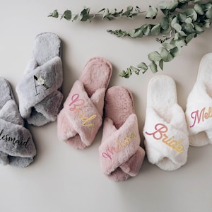 Bridesmaid Slippers, Custom Slippers, Bridesmaid Proposal, Bridal Slippers, Bachelorette Party Gifts, Birthday Gift for Best Friend