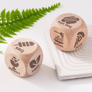 WoodTake out Food Dice, Custom Dinner Fate Dice, Valentines Gifts for Couple Gift, Unique Holiday Gift, Family Valentines Gift Ideas