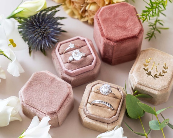 Personalized Ring Box Engagement Ring Box Wedding Ring Box Velvet Ring Box Double Slot Ring Box Proposal Personalized Ring Box Engagement Ring Box Wedding Ring Box Velvet Ring Box Double Slot Ring Box Proposal
