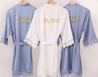 Bridesmaid robes, Dusty Blue Bridesmaid Robes, Bridal Party Robes, Sky Light Blue Wedding Robes, Robes for Bridesmaids