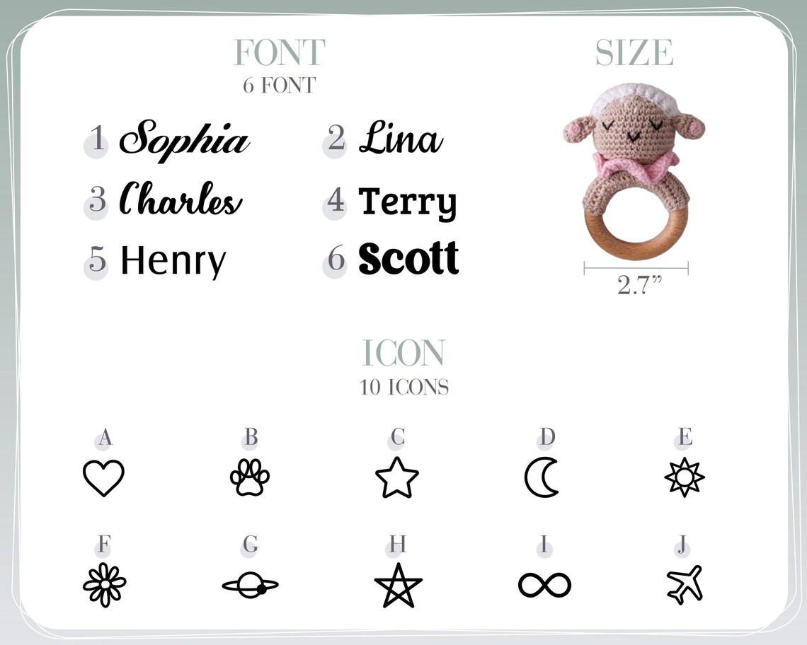 Personalized Baby Rattle, Custom Baby Rattle, Valentines Gift for Baby ...