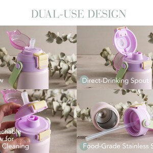 Back to School Gifts, Personalized Kid Water Bottle with Straw, Engraved Kids Name Tumbler [KT02] [R] image 6