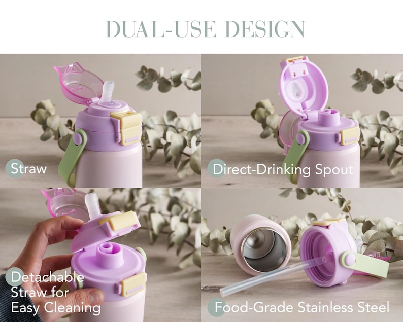 Back to School Gifts, Personalized Kid Water Bottle with Straw, Engraved Kids Name Tumbler [KT02] [R] image 6