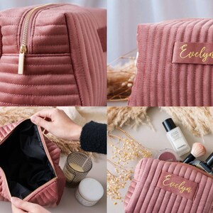 Personalized Makeup Bag, Custom Bridesmaid Gift, Best Friend Gift Idea, Custom Cosmetic Bag, Valentines Gift for Her, Personalized Gift image 9