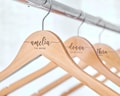 Bridesmaid Gift Set Custom Wooden Hanger, Personalized Bulk Wedding Dress Display