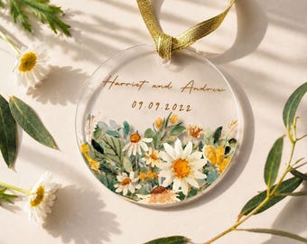 Custom Engagement Gift, Wedding Ornament, Christmas Ornaments, Personalized Anniversary Gifts