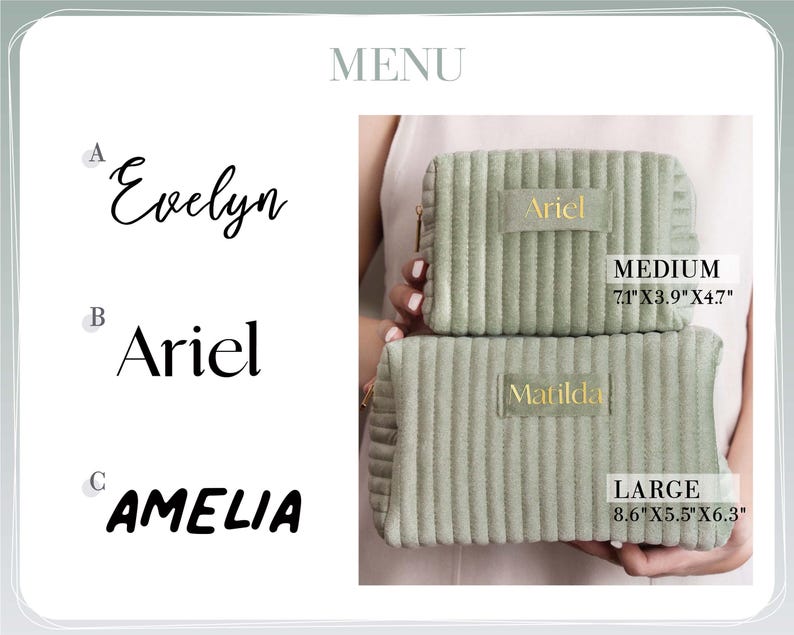 Personalized Makeup Bag, Custom Bridesmaid Gift, Best Friend Gift Idea, Custom Cosmetic Bag, Valentines Gift for Her, Personalized Gift image 4