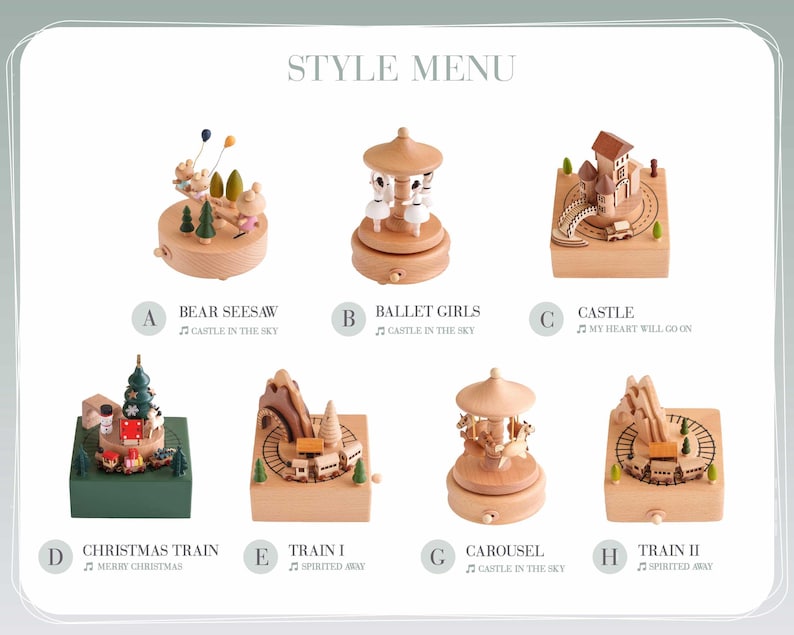 Christmas Gift for Toddler: Custom Engraved Wooden Train Music Box image 2